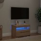 ντουλάπι τηλεόρασης vidaXL με φώτα LED Artisan Oak Κατασκευασμένο ξύλο