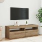 vidaXL σετ ντουλαπιών τηλεόρασης 2 τεμαχίων με φώτα LED Artisan Oak