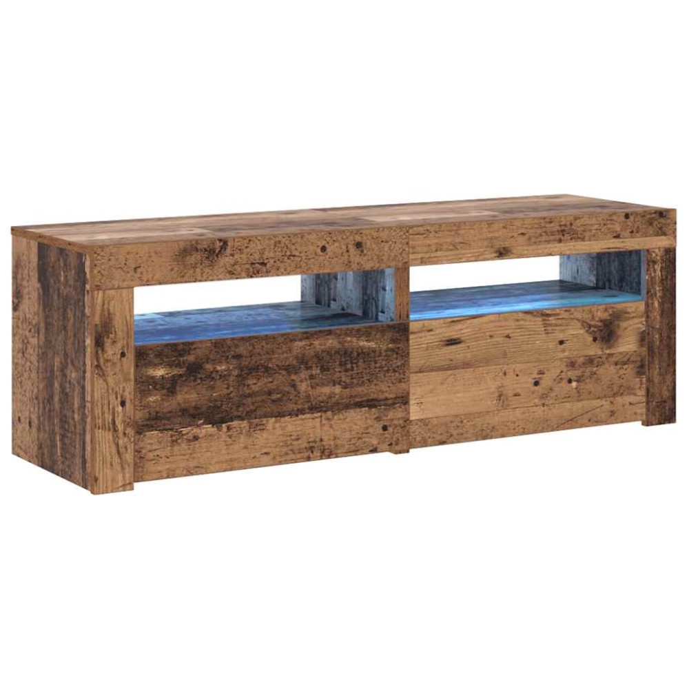 vidaXL Έπιπλο Τηλεόρασης LED Όψη Παλαιού Ξύλου 120x35x40 εκ.Επεξ. Ξύλο