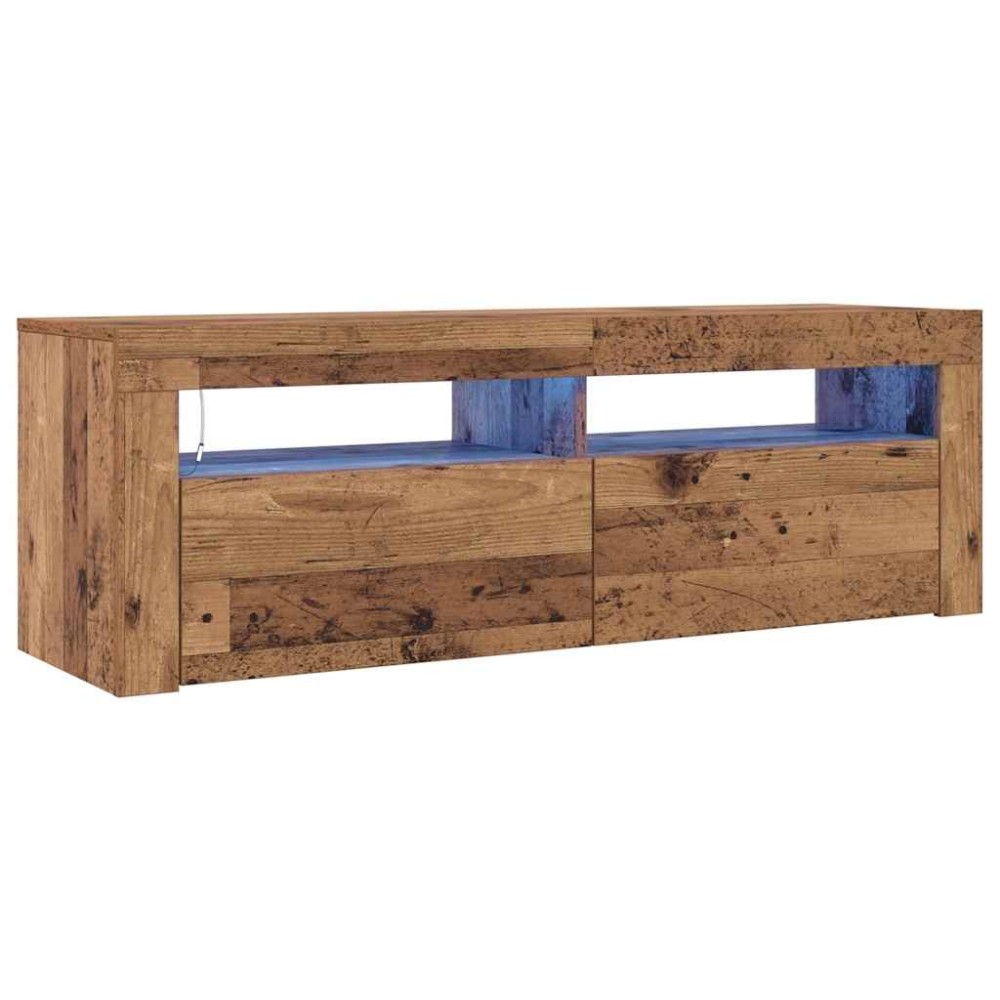 vidaXL Έπιπλο Τηλεόρασης LED Όψη Παλαιού Ξύλου 120x35x40 εκ.Επεξ. Ξύλο
