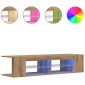vidaXL Έπιπλο Τηλεόρασης με LED Αρτισιανή Δρυς 135x39x30 εκ Επεξ.Ξύλο