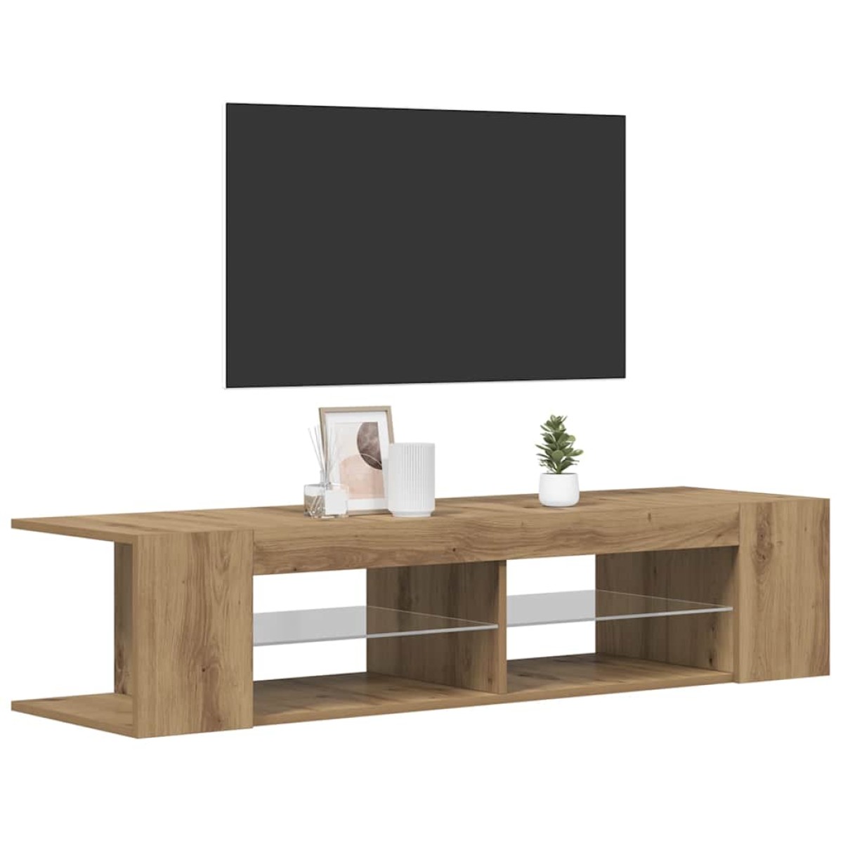 vidaXL Έπιπλο Τηλεόρασης με LED Αρτισιανή Δρυς 90x39x30 εκ Επεξ.Ξύλο