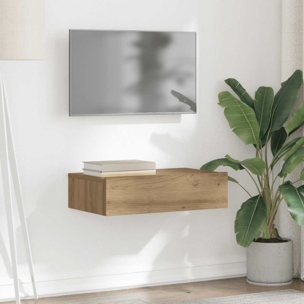 ντουλάπι τηλεόρασης vidaXL με φώτα LED Artisan Oak 60x35x15,5 cm