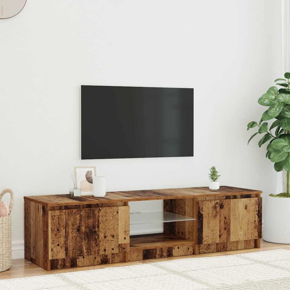 vidaXL Έπιπλο Τηλεόρασης LED Όψη Παλαιού Ξύλου 140x40x36εκ