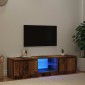 vidaXL Έπιπλο Τηλεόρασης LED Όψη Παλαιού Ξύλου 140x40x36εκ