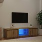 ντουλάπι τηλεόρασης vidaXL με φώτα LED Artisan Oak Κατασκευασμένο ξύλο