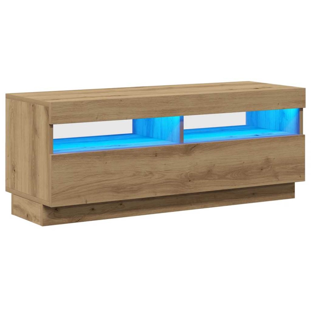 vidaXL Έπιπλο Τηλεόρασης LED Αρτισιανή Δρυς 100x35x40 εκ. Επεξ. Ξύλο