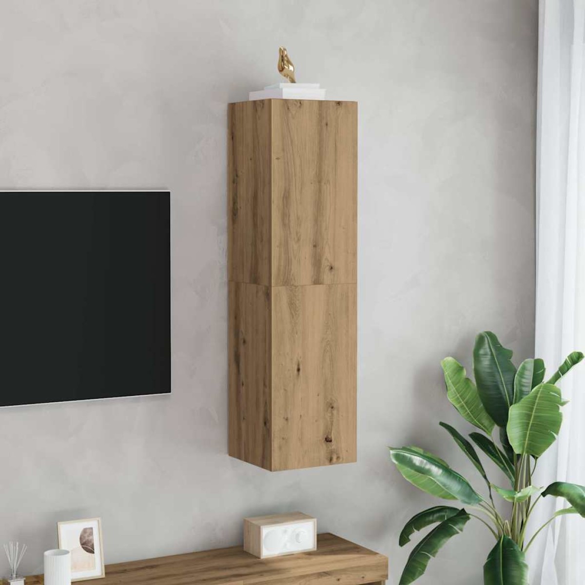 vidaXL Ντουλάπι τηλεόρασης Artisan Oak 30,5x30x110 cm Ξύλινη κατασκευή