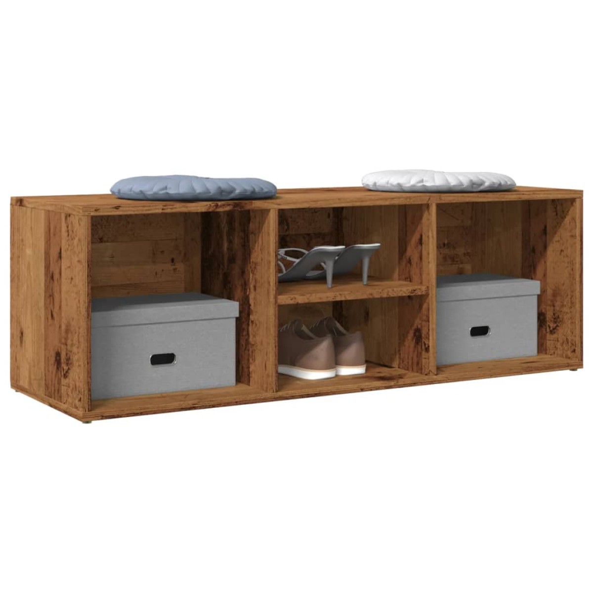 vidaXL Πάγκος Αποθήκευσης Παπουτσιών 105x35x35 εκ. Επεξ. Ξύλο