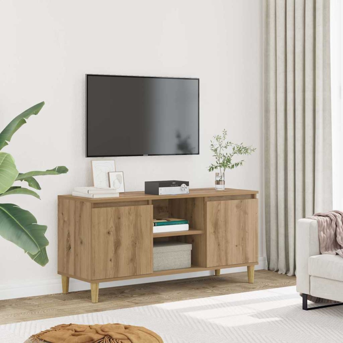vidaXL Έπιπλο Τηλεόρασης Αρτισιανή Δρυς 102x35x50 εκ από Επεξεργ. Ξύλο