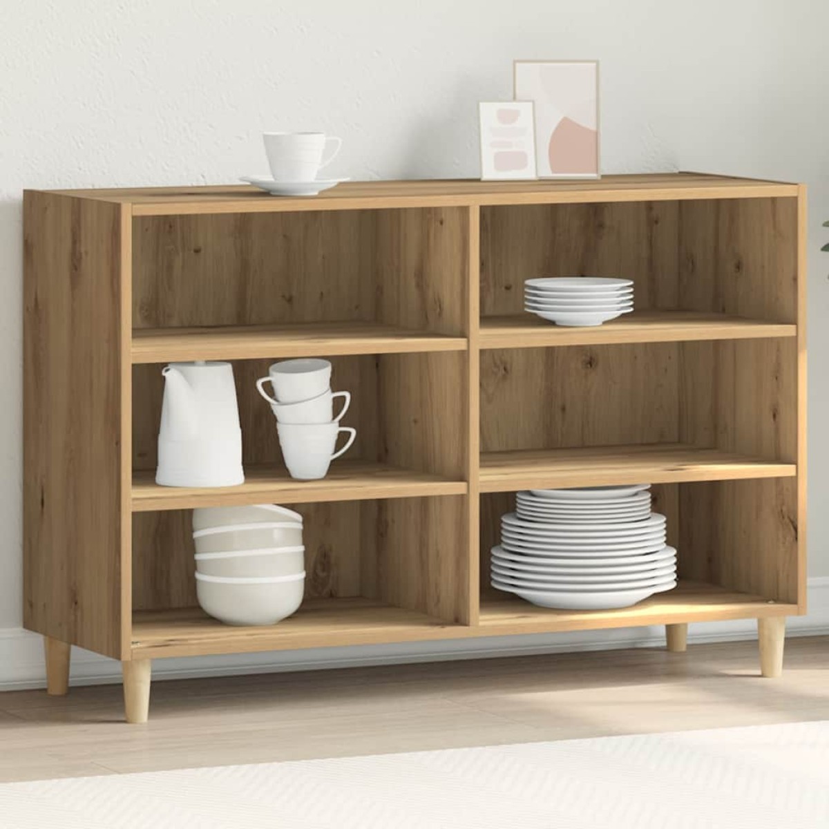 vidaXL Ραφιέρα Αρτισιανή Δρυς 103,5 x 35 x 70 εκ. από Επεξεργ. Ξύλο