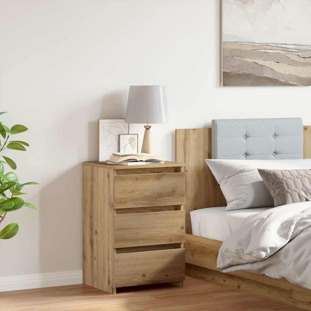 vidaXL Κομοδίνο Αρτισιανή Δρυς 40x35x62,5 εκ. από Επεξεργασμένο Ξύλο