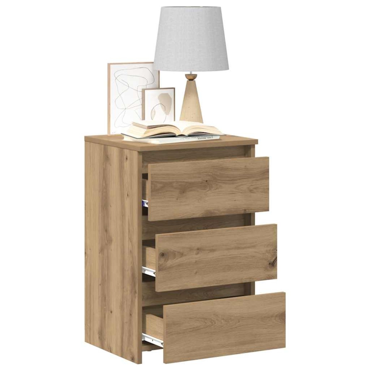vidaXL Κομοδίνα 2 τεμ.Αρτισιανή Δρυς 40x35x62,5 εκ. Επεξ. Ξύλο