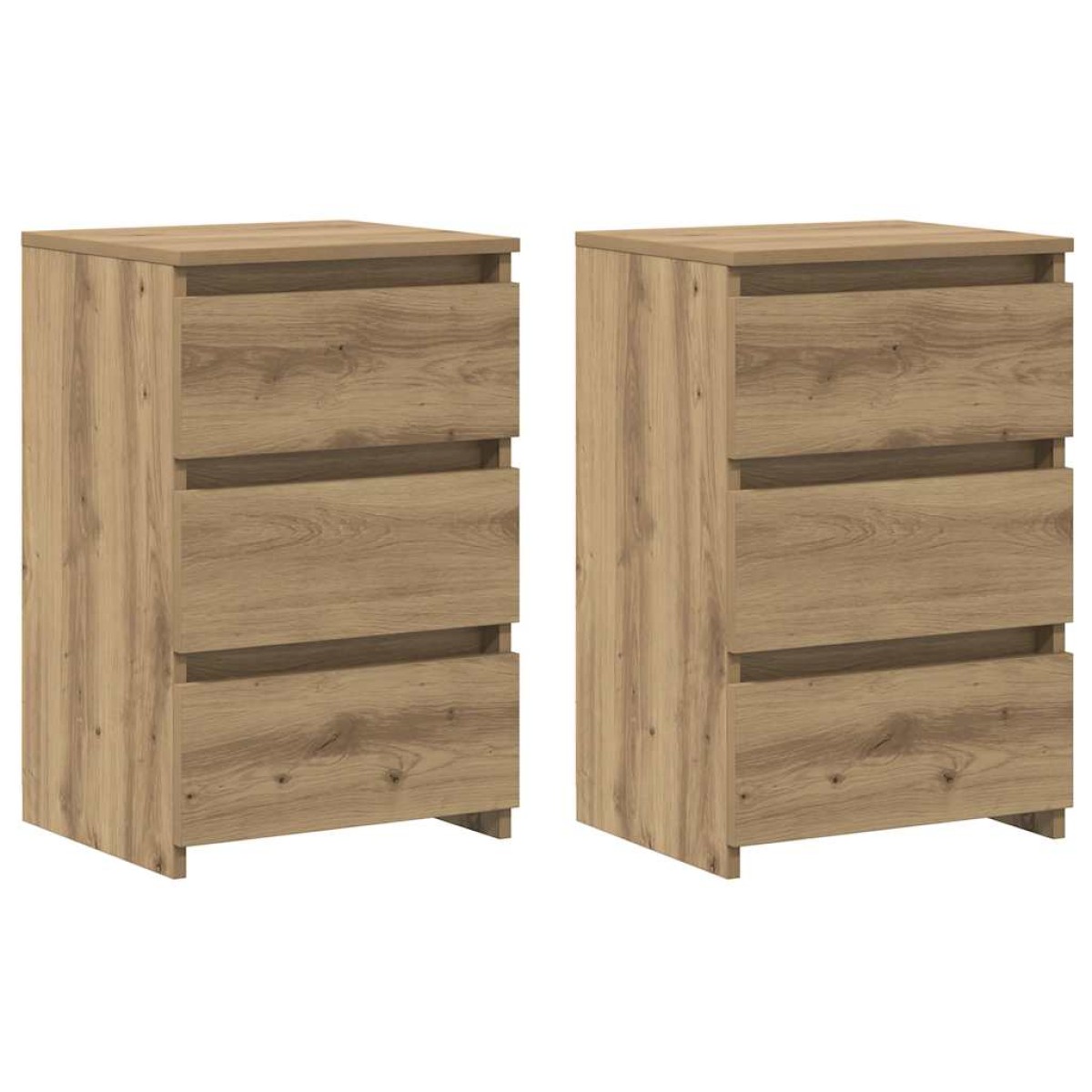vidaXL Κομοδίνα 2 τεμ.Αρτισιανή Δρυς 40x35x62,5 εκ. Επεξ. Ξύλο