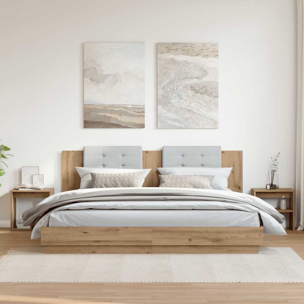 vidaXL Κομοδίνα 2 τεμ. Τεχνίτης Δρυς 40x30x40 εκ. από Επεξεργ. Ξύλο