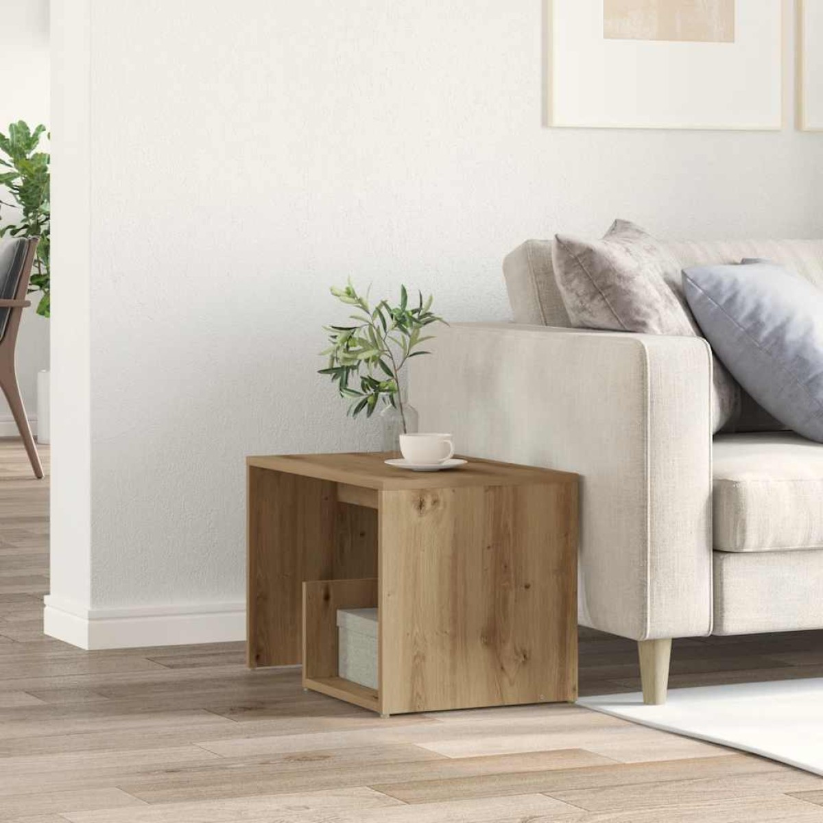 vidaXL Side Table Artisan Oak 59x36x38 cm Κατασκευασμένο ξύλο