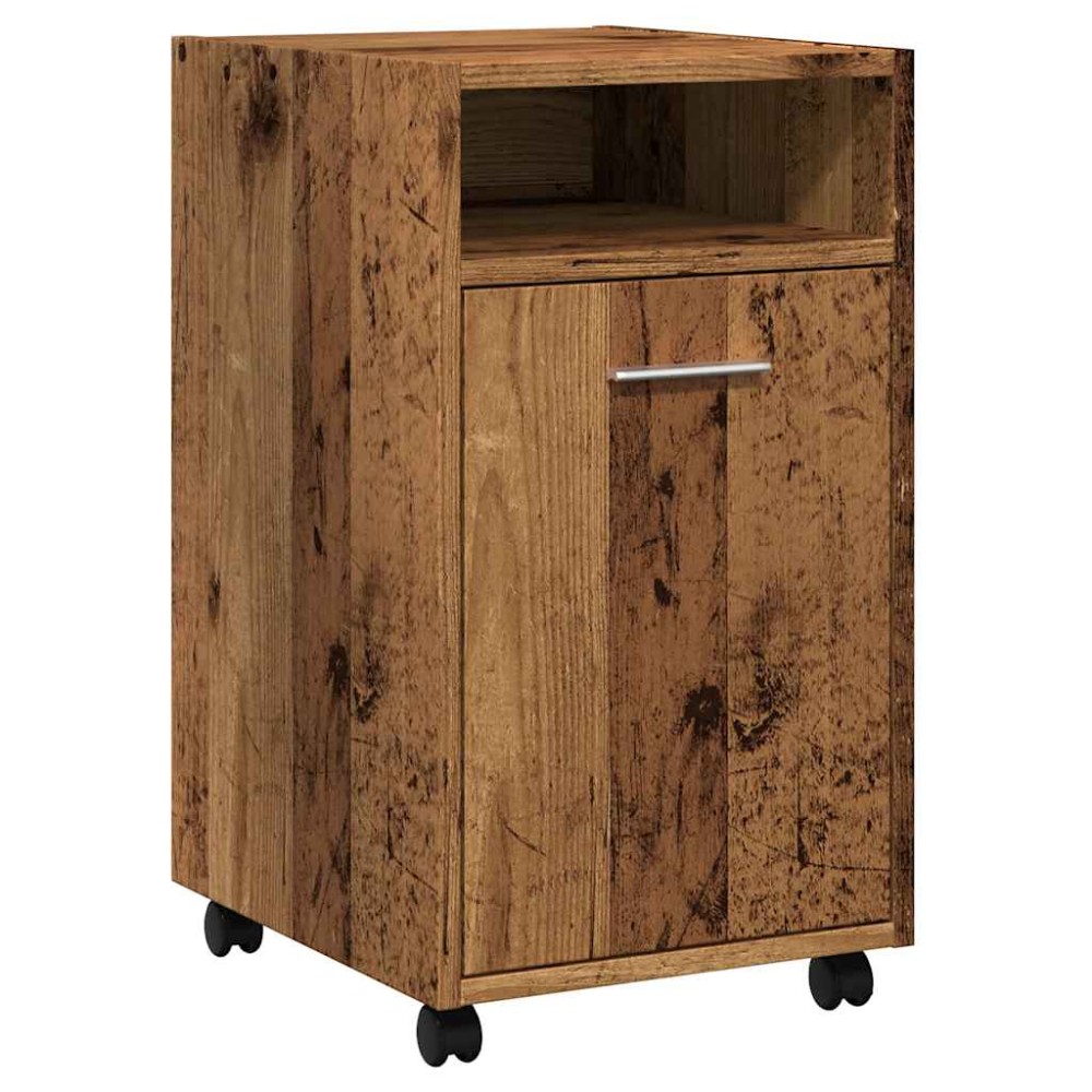 vidaXL Ντουλάπι με ρόδες Παλιό ξύλο 33x38x60 cm Ξύλο μηχανής