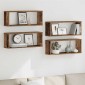 vidaXL Ράφια Κύβοι Τοίχου 4 τεμ. Παλιό Ξύλο 60 x 15 x 23εκ Μοριοσανίδα