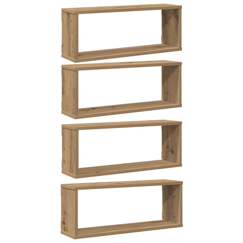 vidaXL Ράφια κύβων τοίχου 4 τεμάχια Artisan Oak Κατασκευασμένο ξύλο