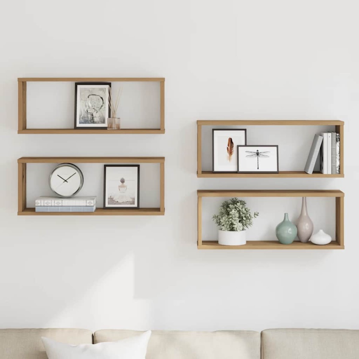 vidaXL Ράφια κύβων τοίχου 4 τεμάχια Artisan Oak Κατασκευασμένο ξύλο