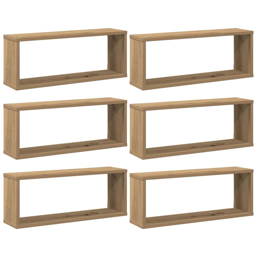 vidaXL Ράφια κύβων τοίχου 6 τεμάχια Artisan Oak Κατασκευασμένο ξύλο