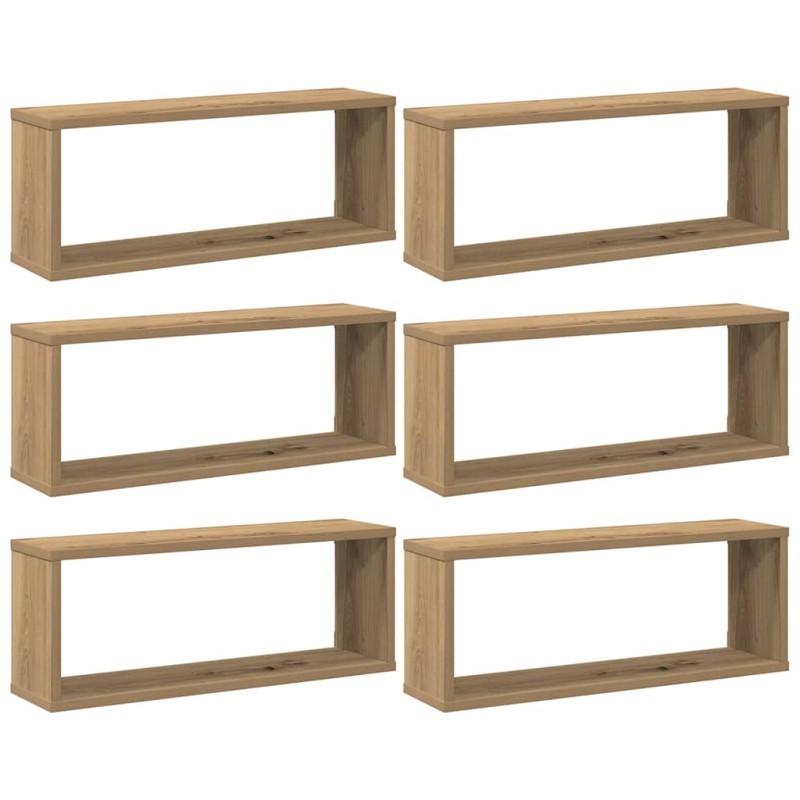vidaXL Ράφια κύβων τοίχου 6 τεμάχια Artisan Oak Κατασκευασμένο ξύλο