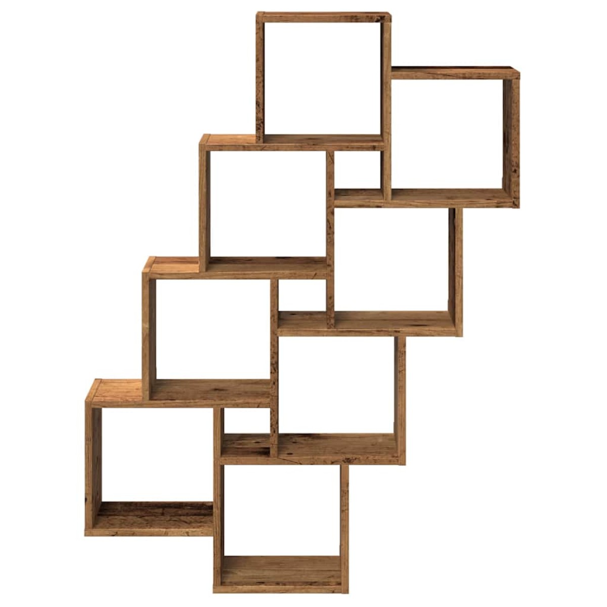 vidaXL Ράφι κύβος τοίχου Παλιό ξύλο 90x15x119,5 cm Κατασκευασμένο ξύλο