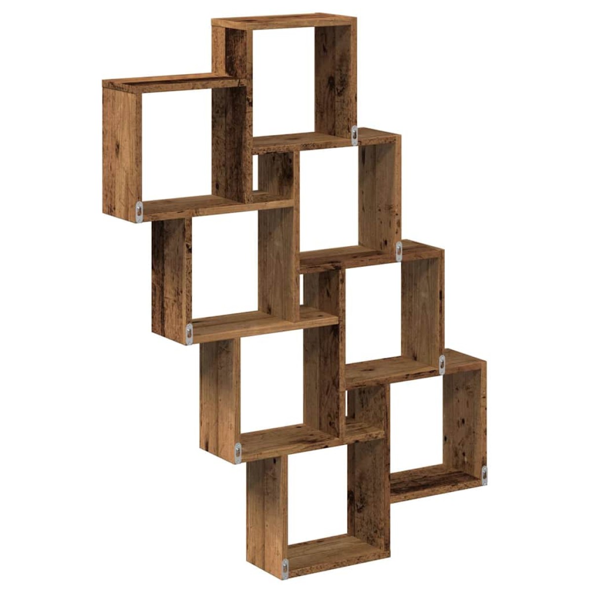 vidaXL Ράφι κύβος τοίχου Παλιό ξύλο 90x15x119,5 cm Κατασκευασμένο ξύλο