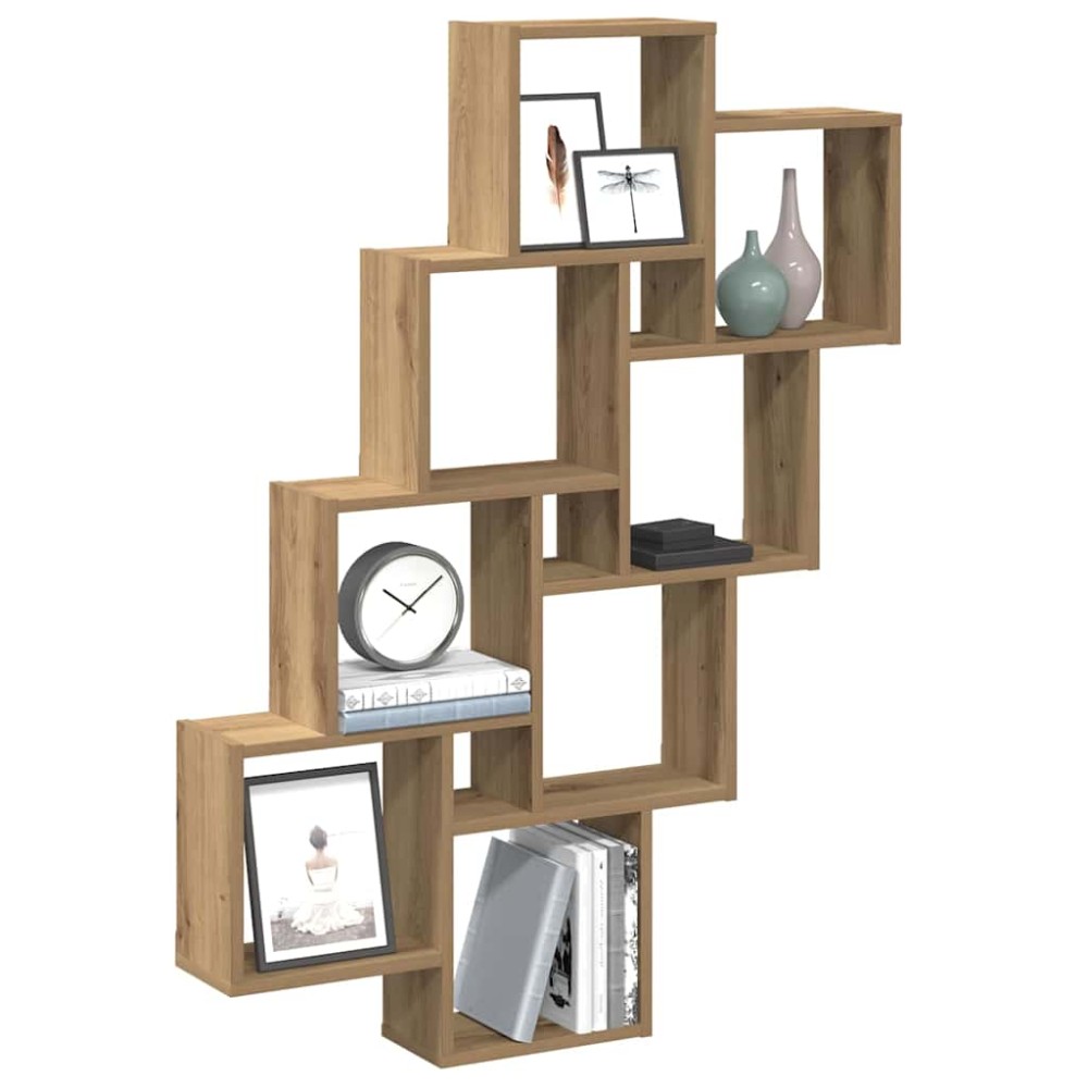 vidaXL Ράφι κύβος τοίχου Artisan Oak 90x15x119,5cm Κατασκευασμένο ξύλο