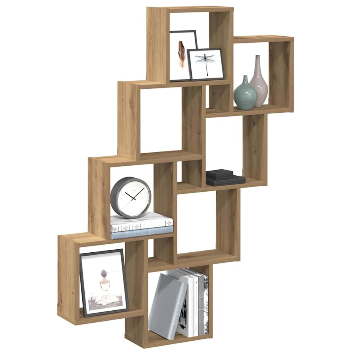 vidaXL Ράφι κύβος τοίχου Artisan Oak 90x15x119,5cm Κατασκευασμένο ξύλο