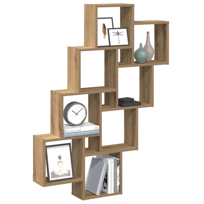 vidaXL Ράφι κύβος τοίχου Artisan Oak 90x15x119,5cm Κατασκευασμένο ξύλο