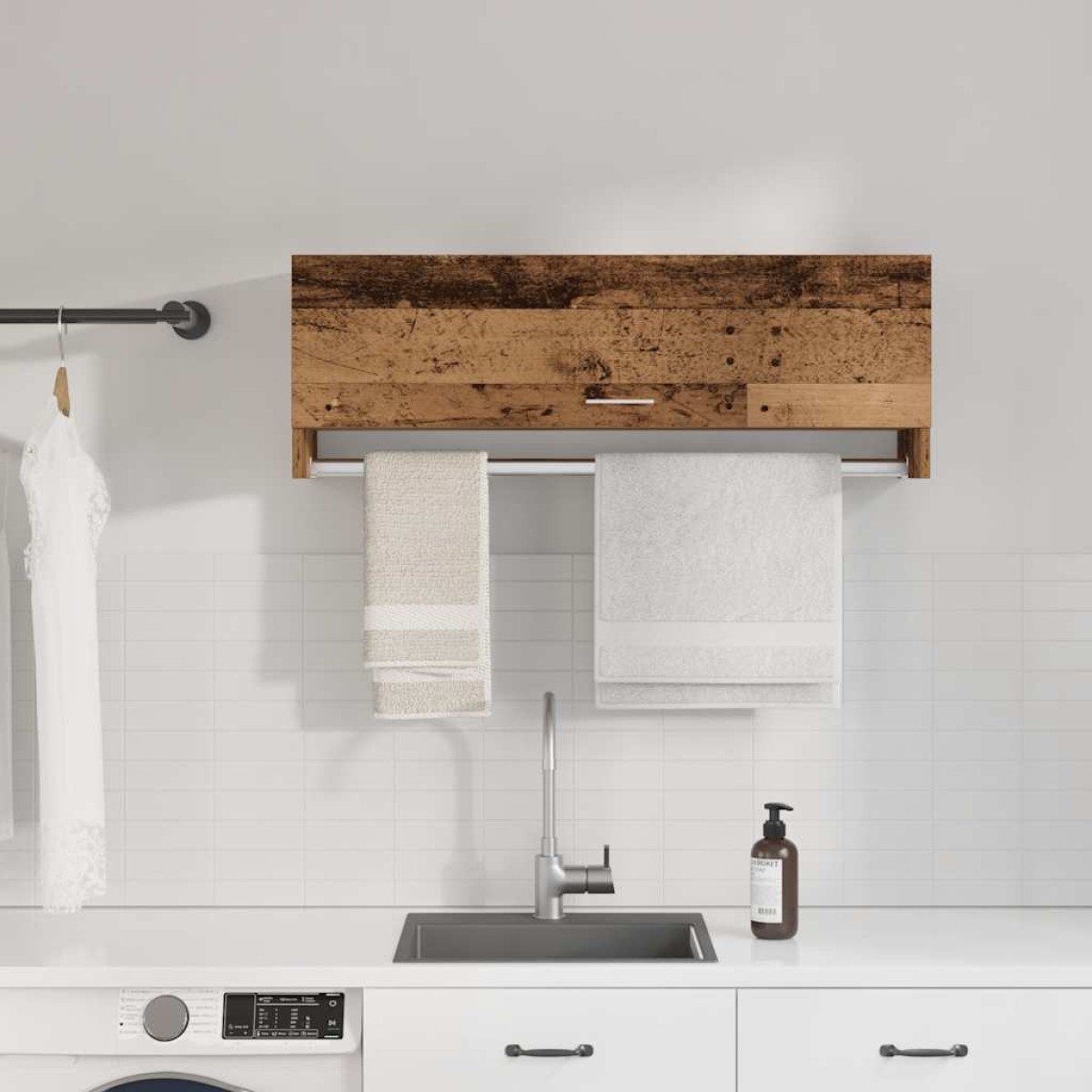 vidaXL Ντουλάπα Παλαιό ξύλο 100x32,5x35 cm Ξύλινο μηχανουργικό ξύλο