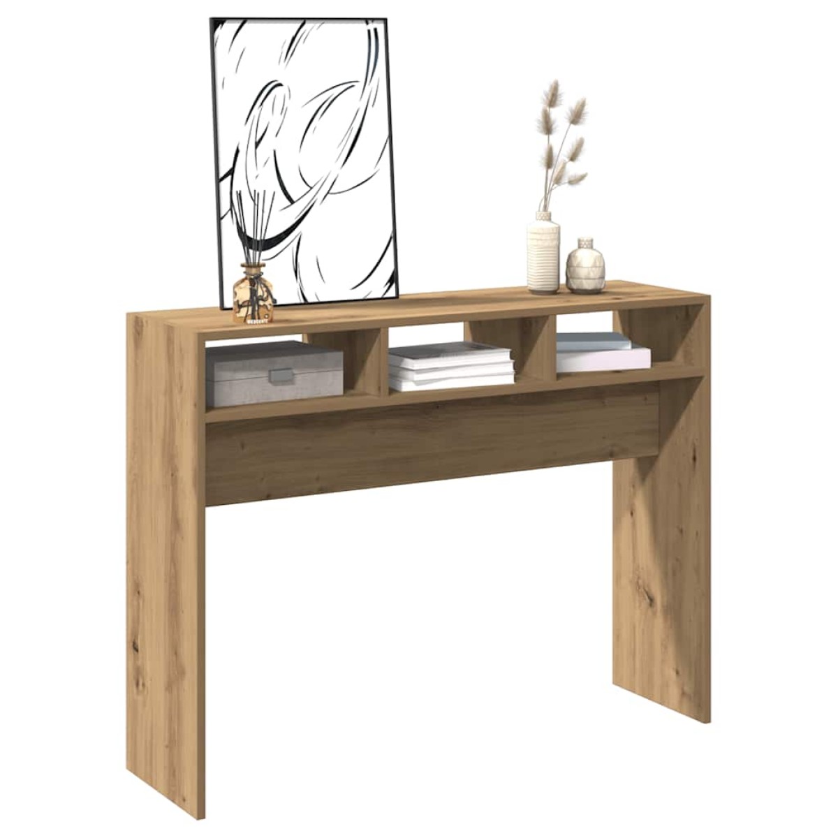 vidaXL Τραπέζι Κονσόλα Αρτισιανή Δρυς 105x30x80 εκ Επεξεργασμένο Ξύλο