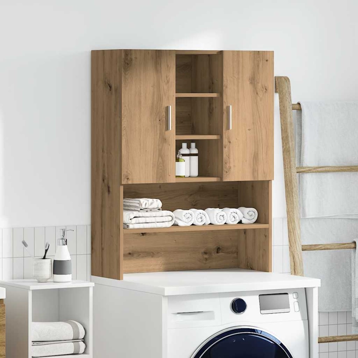vidaXL Ντουλάπι Πλυντηρίου τεχνίτης Δρυς 70,5 x 25,5 x 90 εκ.