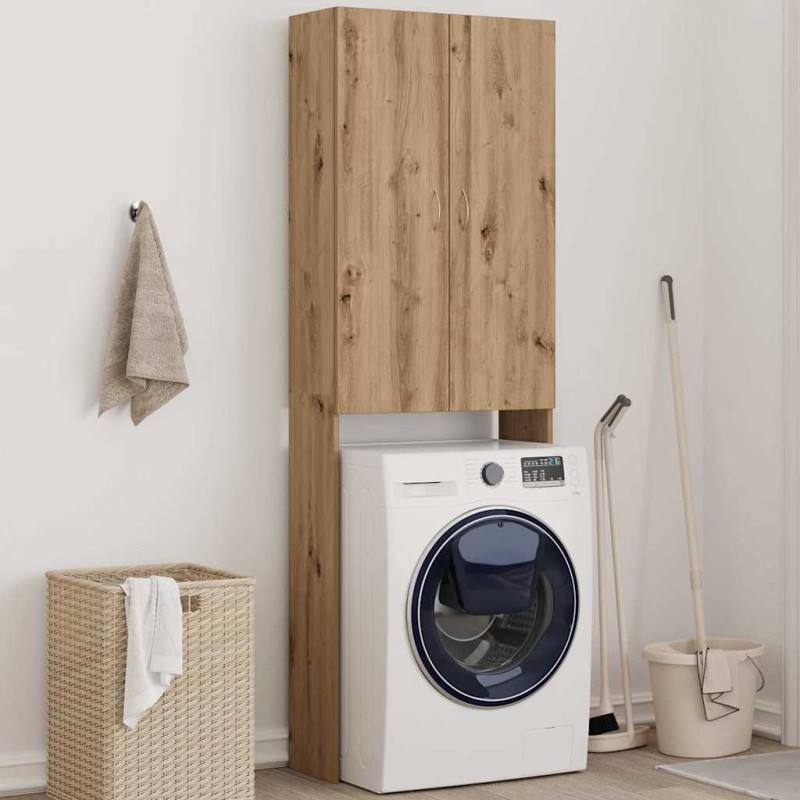 vidaXL Ντουλάπι Πλυντηρίου τεχνίτης Δρυς 64 x 25,5 x 190 εκ.
