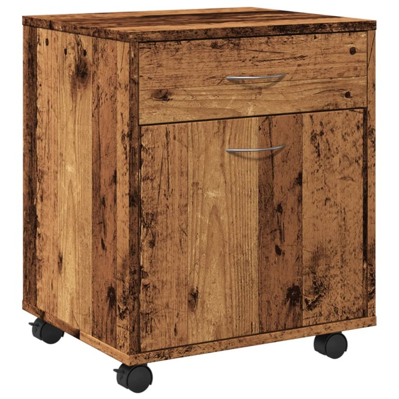 vidaXL Τροχήλατο ντουλάπι παλιού ξύλου 45x38x54 cm Ξύλο μηχανής