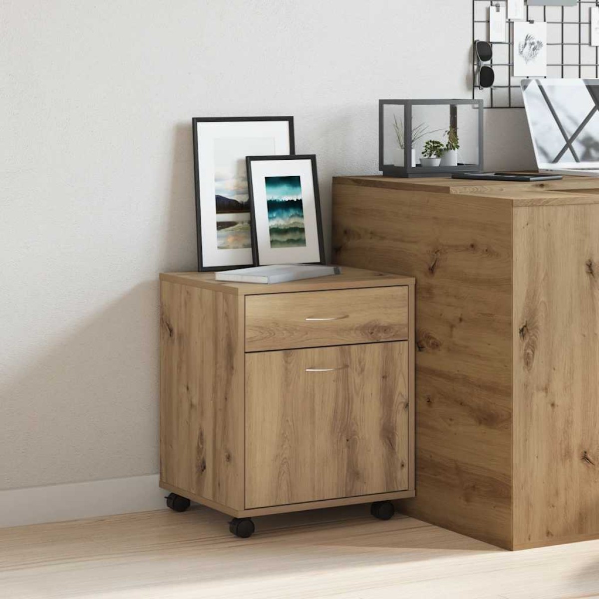 vidaXL Τροχήλατο ντουλάπι Artisan Oak 45x38x54 cm Κατασκευασμένο ξύλο
