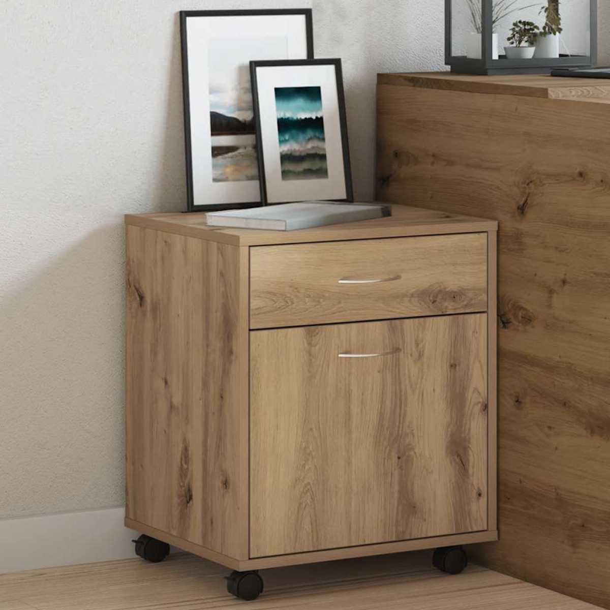 vidaXL Τροχήλατο ντουλάπι Artisan Oak 45x38x54 cm Κατασκευασμένο ξύλο