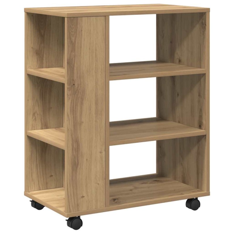 vidaXL Ντουλάπι Τροχήλατο Αρτισιανή Δρυς 60x35x75 εκ. Επεξεργ. Ξύλο