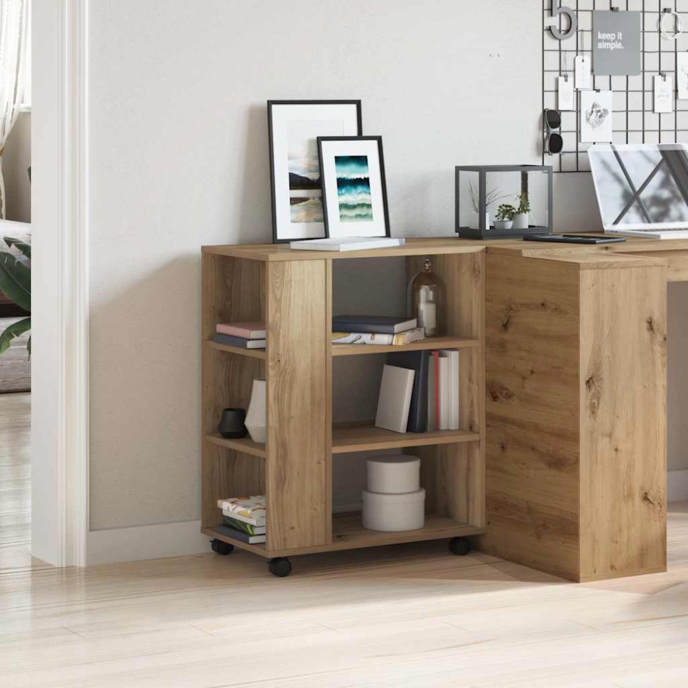 vidaXL Ντουλάπι Τροχήλατο Αρτισιανή Δρυς 60x35x75 εκ. Επεξεργ. Ξύλο