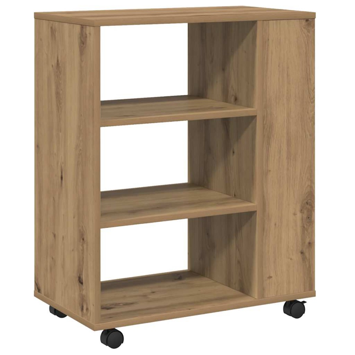 vidaXL Ντουλάπι Τροχήλατο Αρτισιανή Δρυς 60x35x75 εκ. Επεξεργ. Ξύλο