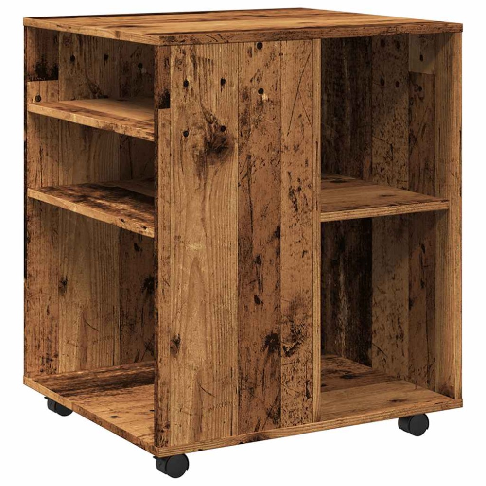 vidaXL Ντουλάπι Τροχήλατο Όψη Παλαιού Ξύλου 60x53x72 εκ. Επεξεργ. Ξύλο