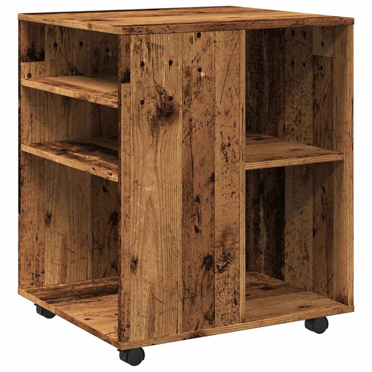 vidaXL Ντουλάπι Τροχήλατο Όψη Παλαιού Ξύλου 60x53x72 εκ. Επεξεργ. Ξύλο