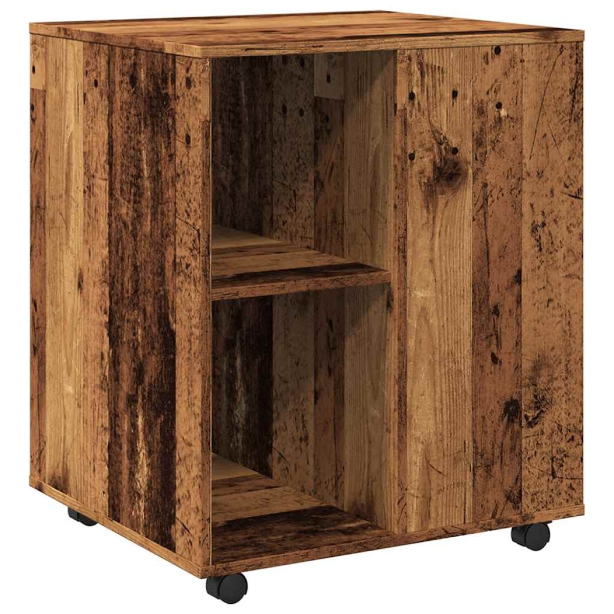 vidaXL Ντουλάπι Τροχήλατο Όψη Παλαιού Ξύλου 60x53x72 εκ. Επεξεργ. Ξύλο