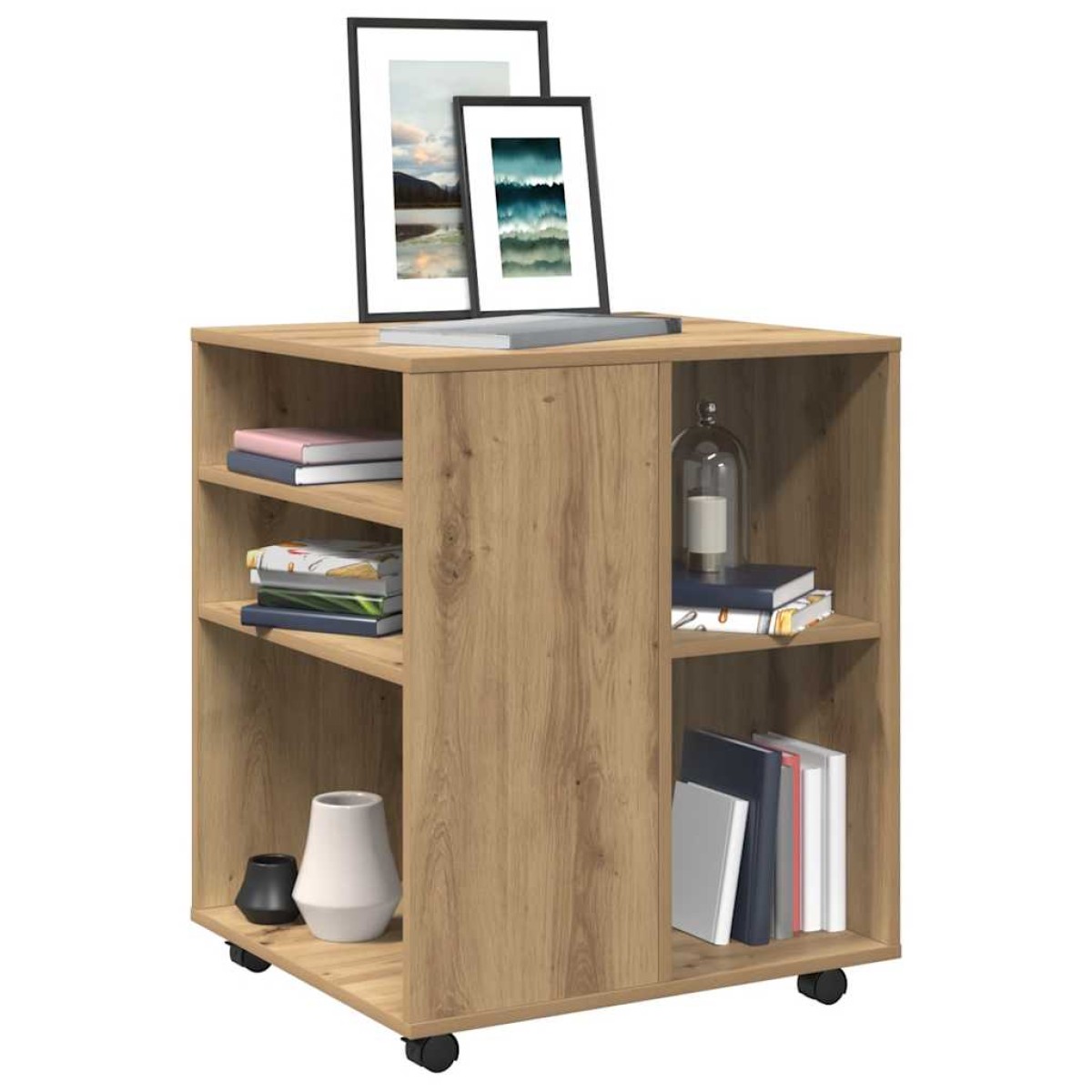 vidaXL Ντουλάπι Τροχήλατο Αρτισιανή Δρυς 60x53x72 εκ. Επεξεργ. Ξύλο