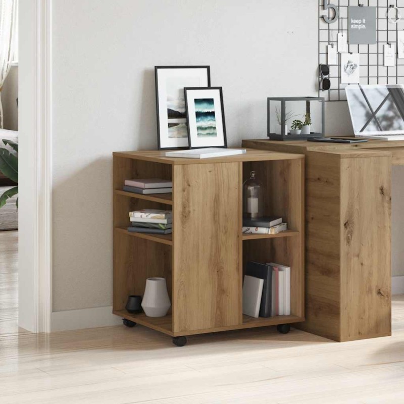 vidaXL Ντουλάπι Τροχήλατο Αρτισιανή Δρυς 60x53x72 εκ. Επεξεργ. Ξύλο