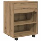 vidaXL Ντουλάπι Τροχήλατο Αρτισιανή Δρυς 46x36x59 εκ. Επεξεργ. Ξύλο