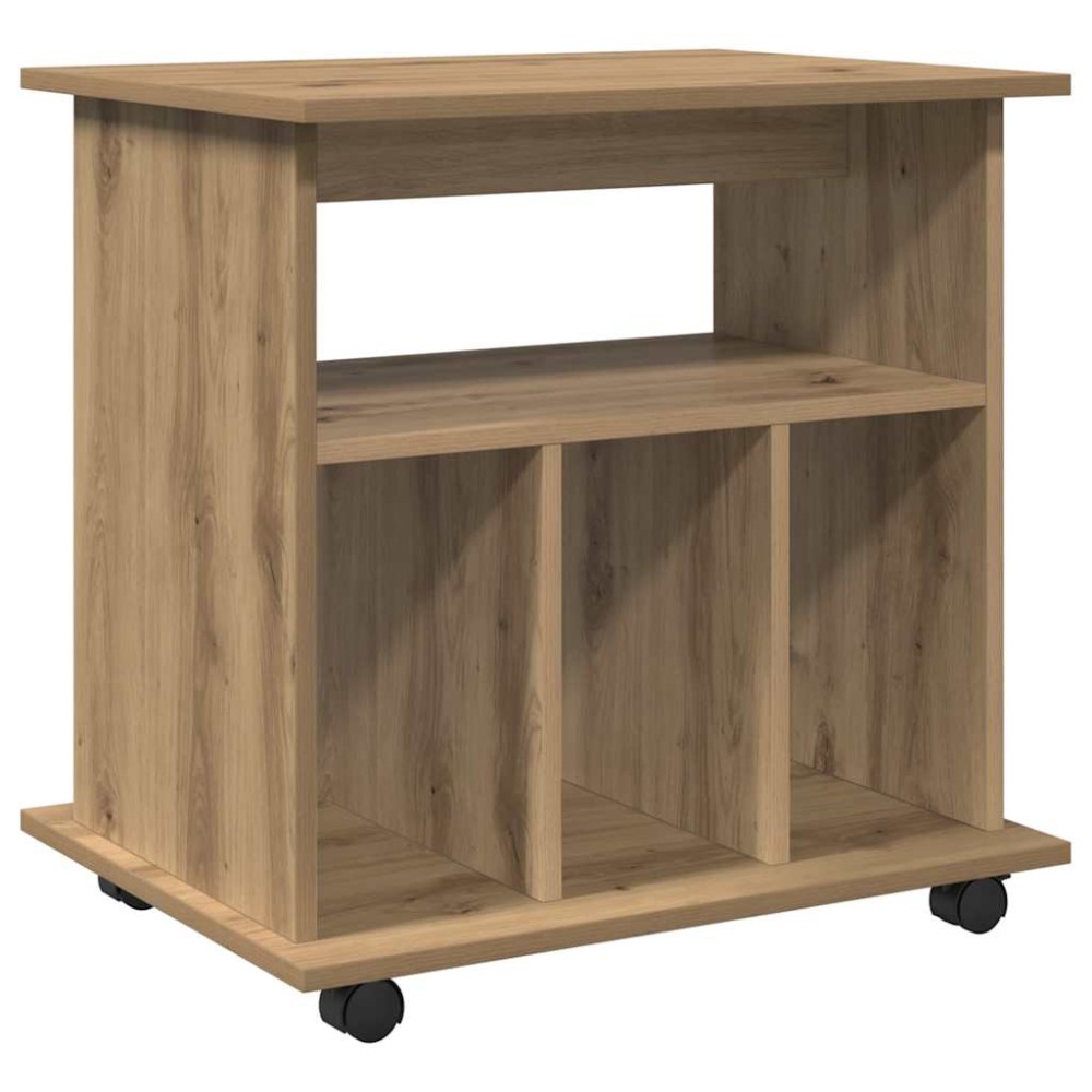 vidaXL Ντουλάπι Τροχήλατο Αρτισιανή Δρυς 60x45x60 εκ. Επεξεργ. Ξύλο