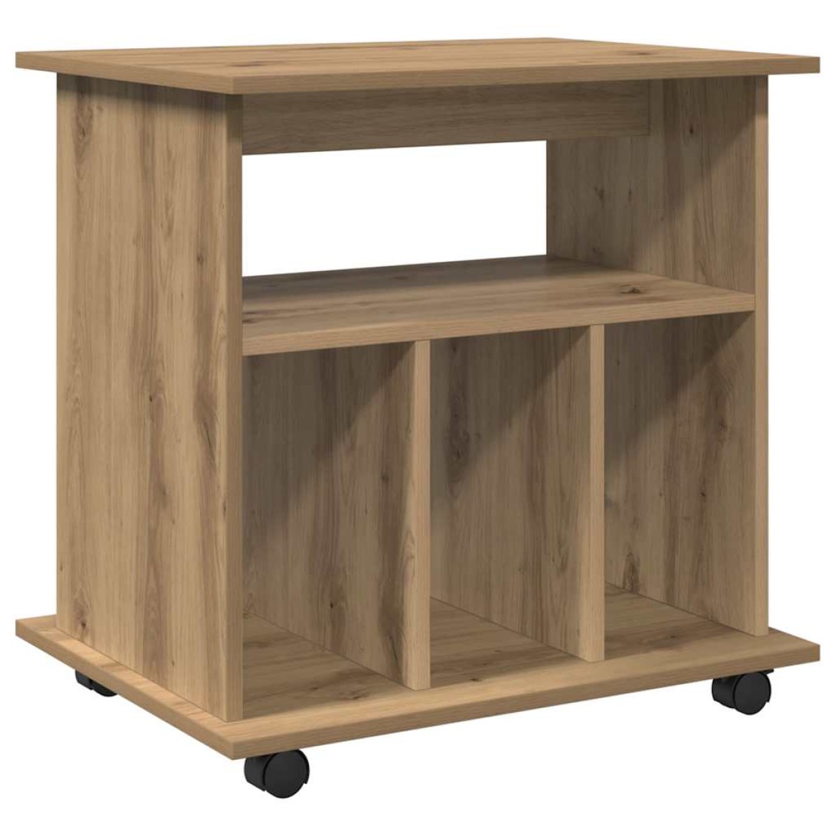 vidaXL Ντουλάπι Τροχήλατο Αρτισιανή Δρυς 60x45x60 εκ. Επεξεργ. Ξύλο