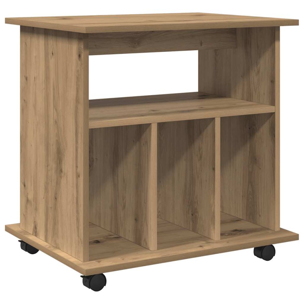 vidaXL Ντουλάπι Τροχήλατο Αρτισιανή Δρυς 60x45x60 εκ. Επεξεργ. Ξύλο
